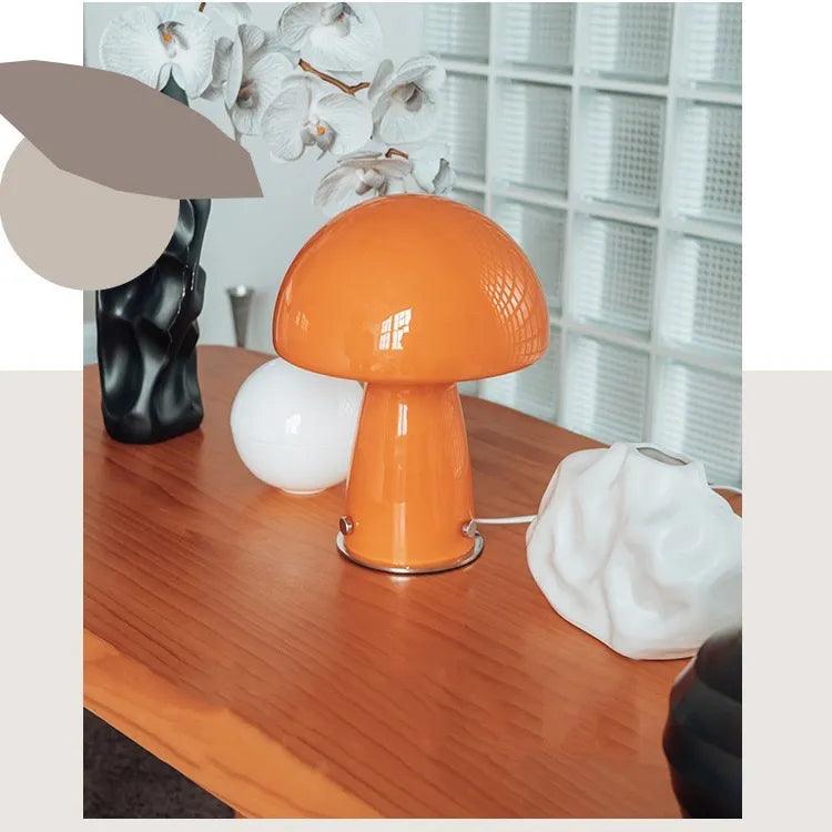 Vintage Style Orange Color Mushroom Lamp | Portable Size Table Lamp